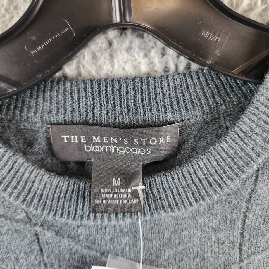 The Men's Store at Bloomingdale's Novelty Stitch Sweater Men's M Slate Green L/S