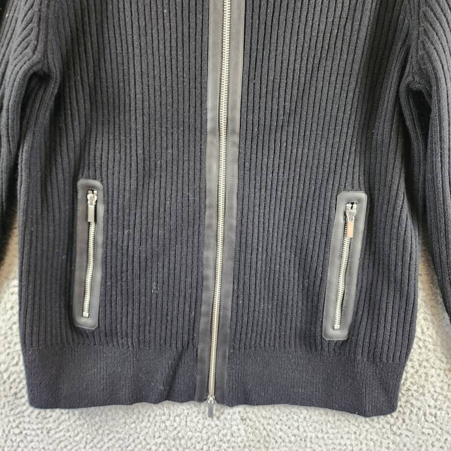The Men's Store at Bloomingdale's Zip Cardigan Merino Wool Sweater Men's L Black
