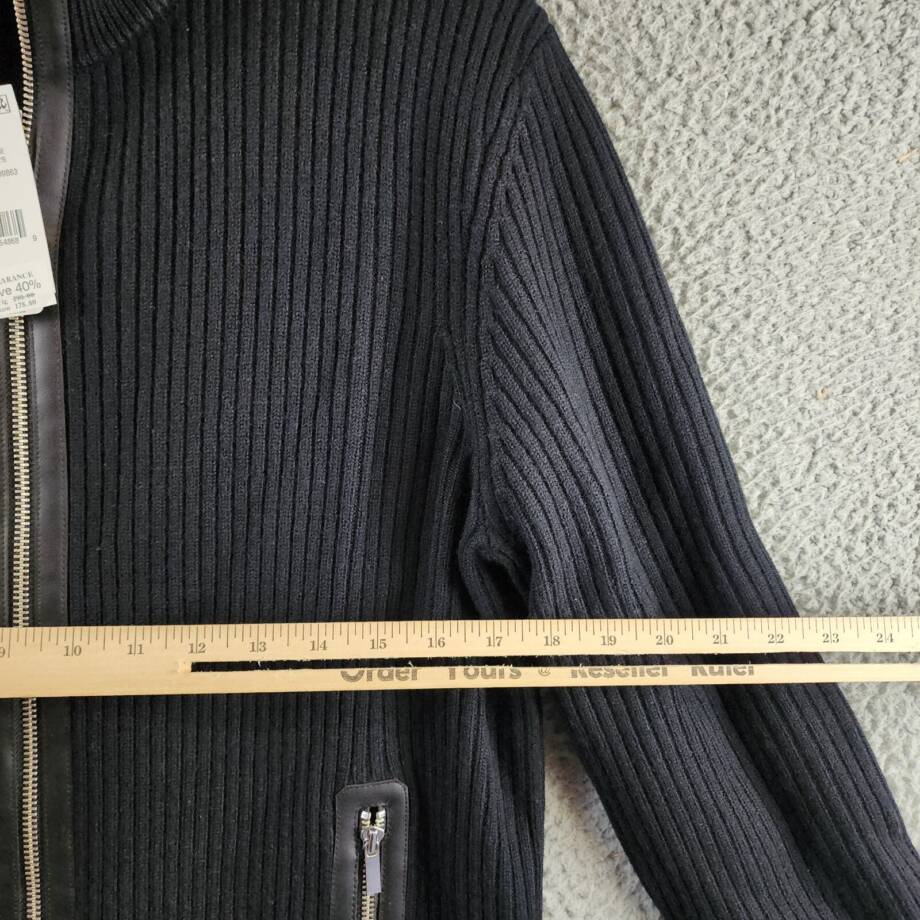 The Men's Store at Bloomingdale's Zip Cardigan Merino Wool Sweater Men's L Black