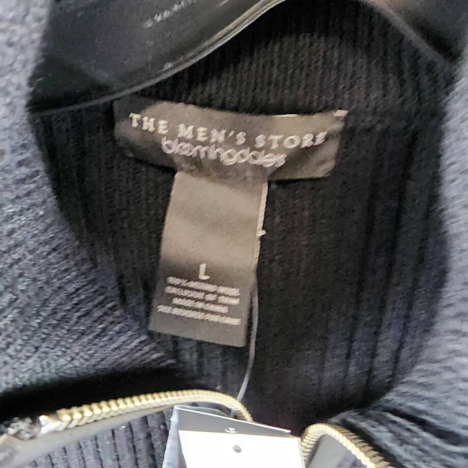 The Men's Store at Bloomingdale's Zip Cardigan Merino Wool Sweater Men's L Black