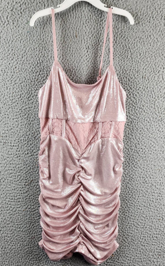 With Jules Sleeveless Lace-Insert Dress Big Girls XL Light Pastel Pink Back Zip