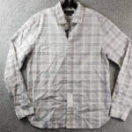 The Men's Store Bloomingdale's Casual Stretch Slim Fit Shirt Men's L Grey Multi