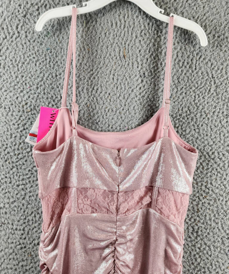 With Jules Sleeveless Lace-Insert Dress Big Girls XL Light Pastel Pink Back Zip