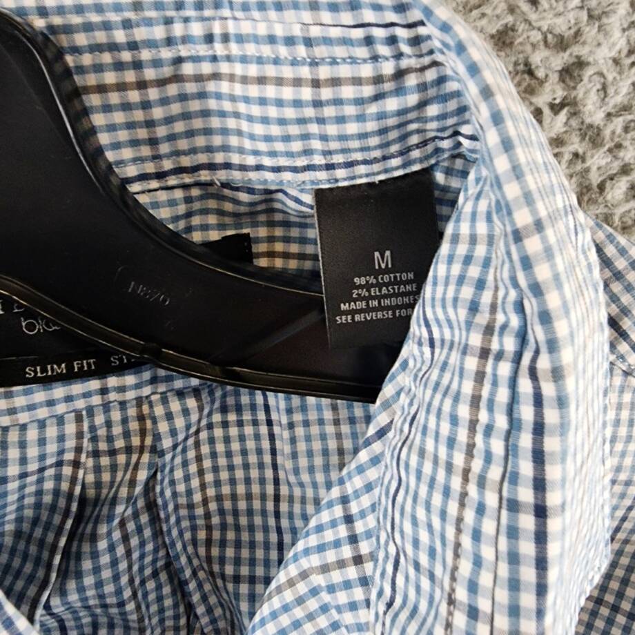 The Men's Store at Bloomingdale's Slim Fit Button Down Shirt Men's M Slate Blue