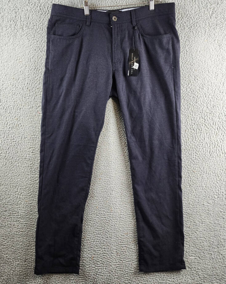The Men's Store at Bloomingdale's Flannel Tailored Fit Pants Men's 36Wx32L Navy