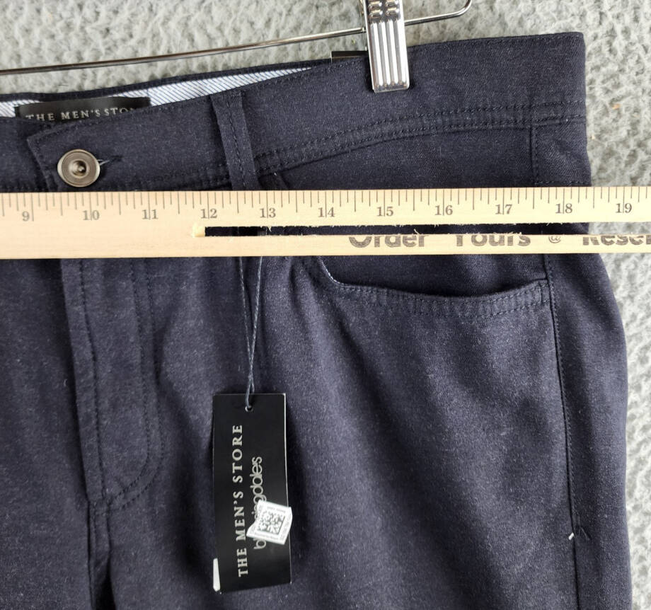 The Men's Store at Bloomingdale's Flannel Tailored Fit Pants Men's 36Wx32L Navy