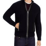 The Men's Store at Bloomingdale's Zip Cardigan Merino Wool Sweater Men's M Black