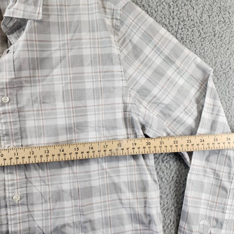 The Men's Store Bloomingdale's Casual Stretch Slim Fit Shirt Men's L Grey Multi