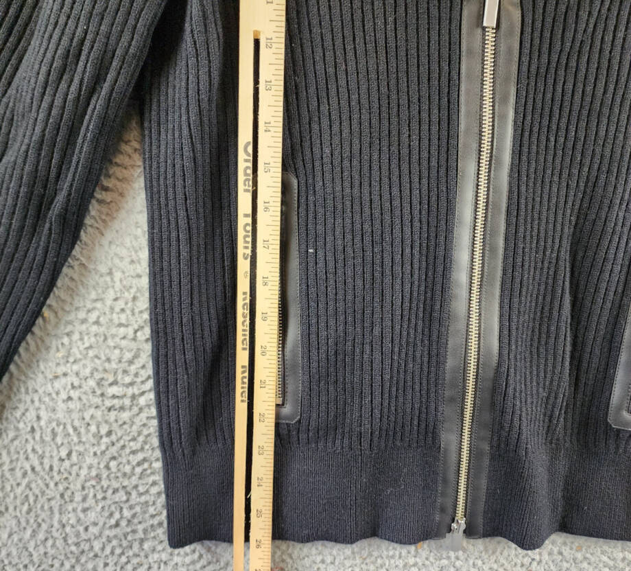 The Men's Store at Bloomingdale's Zip Cardigan Merino Wool Sweater Men's M Black