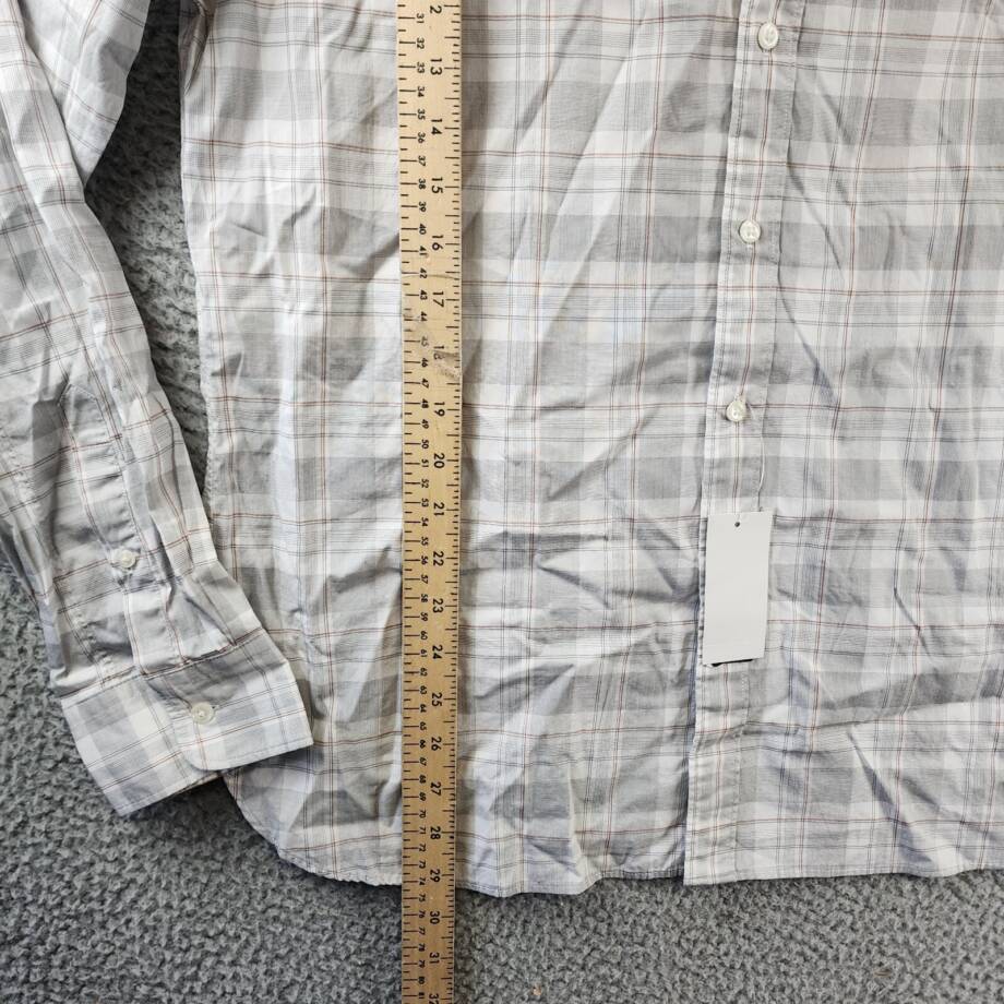 The Men's Store Bloomingdale's Casual Stretch Slim Fit Shirt Men's L Grey Multi