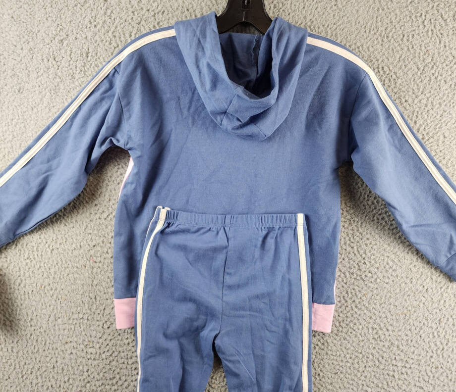 adidas Color Block French Terry Pullover and Leggings Girls' 6X Crew Blue 2Piece