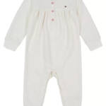 Tommy Hilfiger Diamond Quilt Double-Knit Coverall One Pc. Baby Girls' 6-9M White
