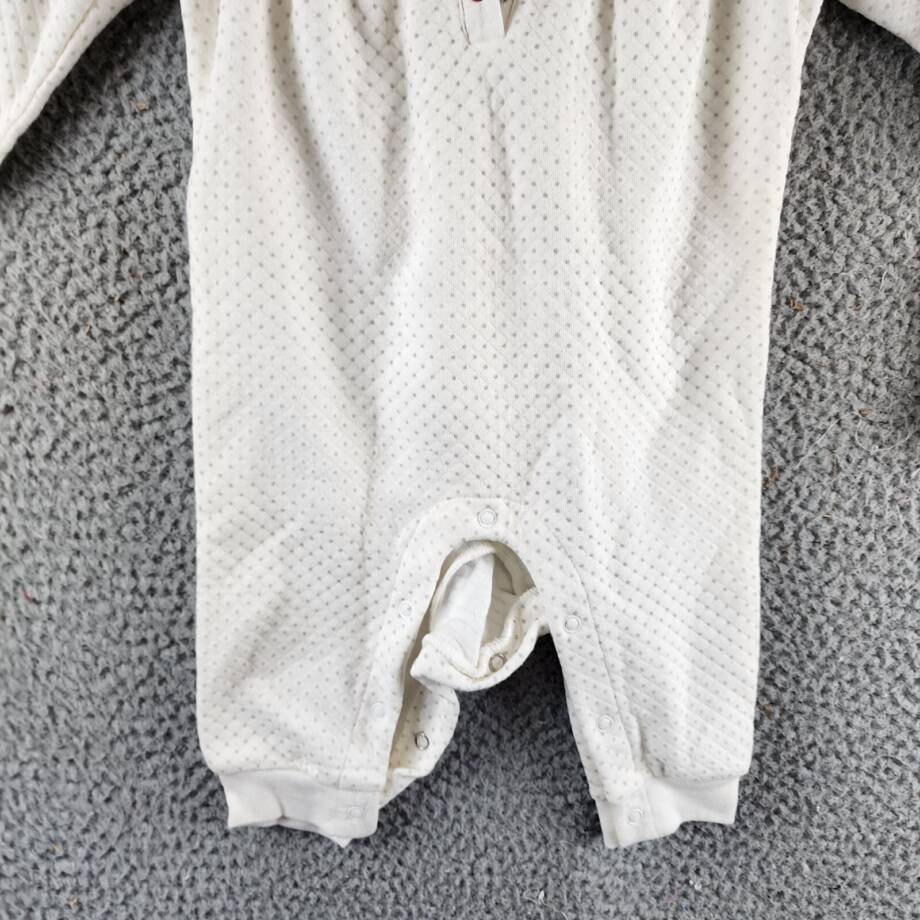 Tommy Hilfiger Diamond Quilt Double-Knit Coverall One Pc. Baby Girls' 6-9M White