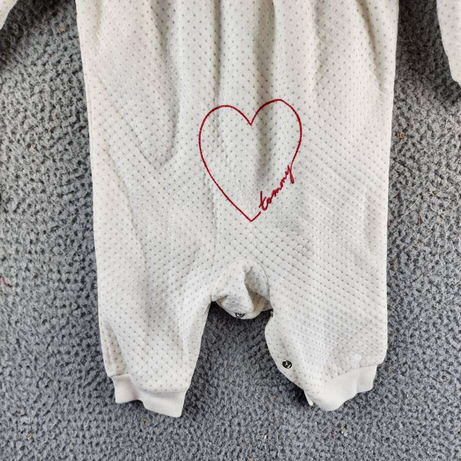 Tommy Hilfiger Diamond Quilt Double-Knit Coverall One Pc. Baby Girls' 6-9M White