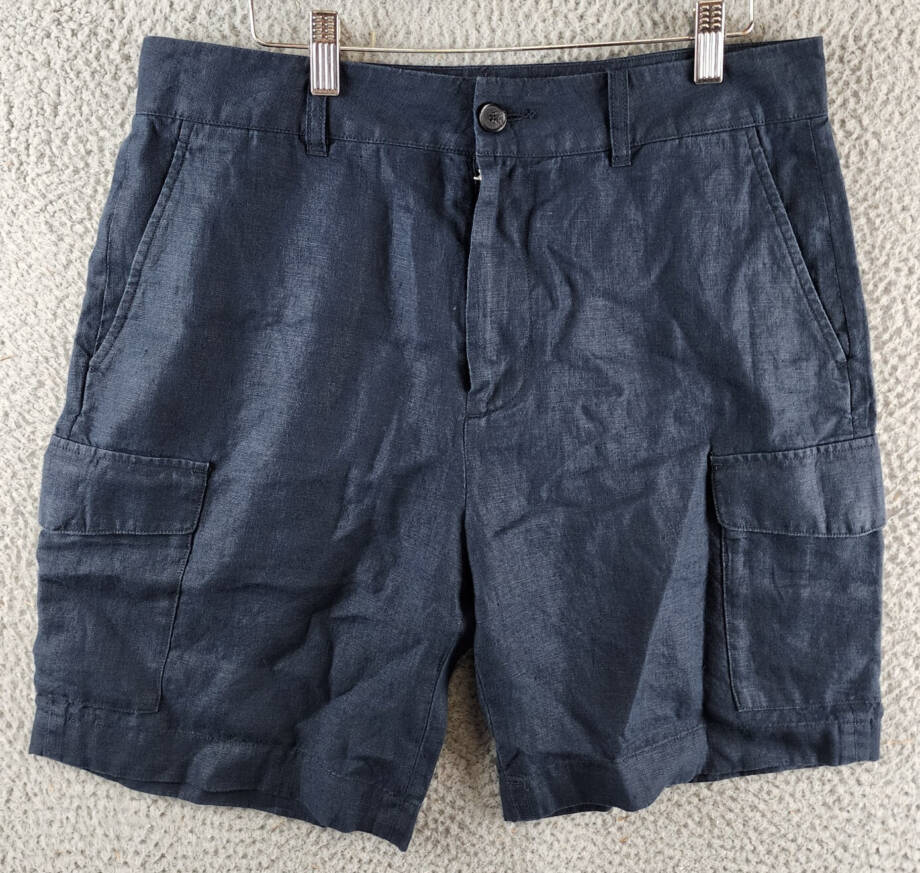 Vince Cargo Short Men's 31 Navy Zip Fly With Button Closure Belt Loops Pockets