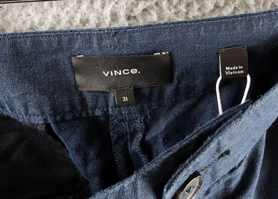 Vince Cargo Short Men's 31 Navy Zip Fly With Button Closure Belt Loops Pockets