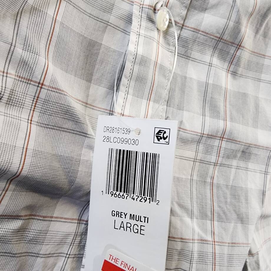 The Men's Store Bloomingdale's Casual Stretch Slim Fit Shirt Men's L Grey Multi