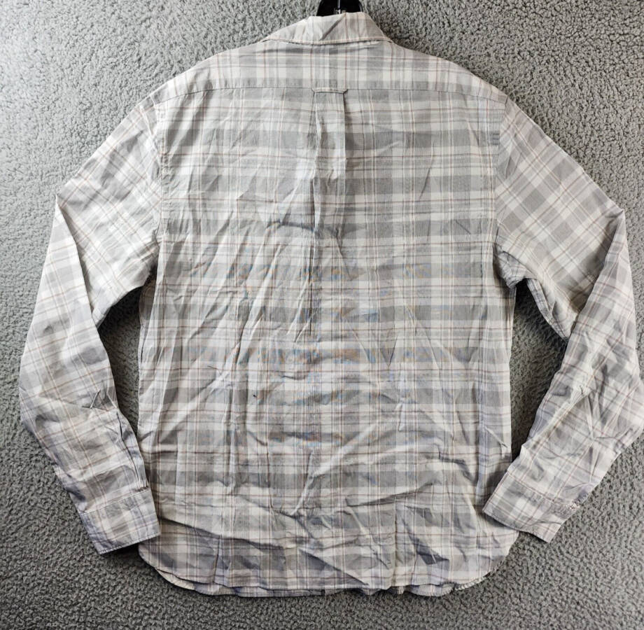 The Men's Store Bloomingdale's Casual Stretch Slim Fit Shirt Men's L Grey Multi