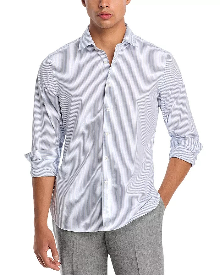 The Men's Store at Bloomingdale's Cotton Slim Fit Button Up Shirt Men's S Blue