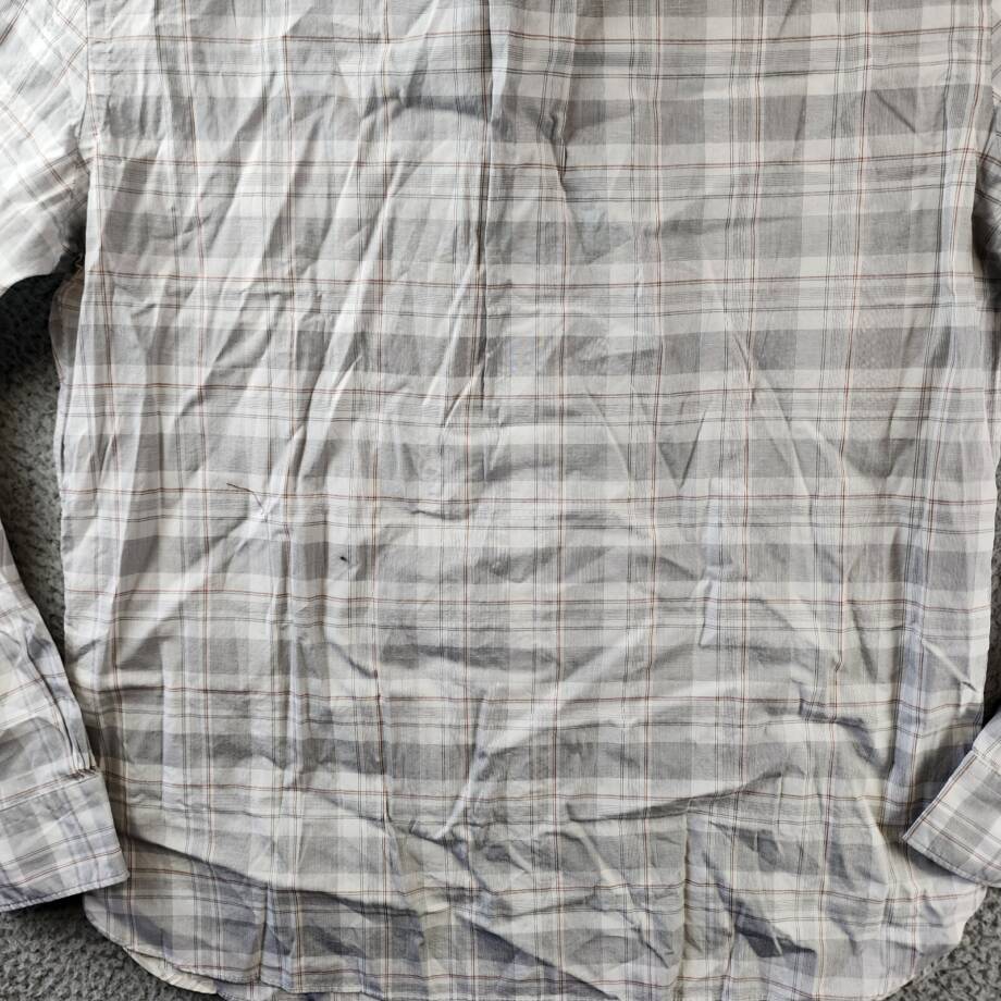 The Men's Store Bloomingdale's Casual Stretch Slim Fit Shirt Men's L Grey Multi