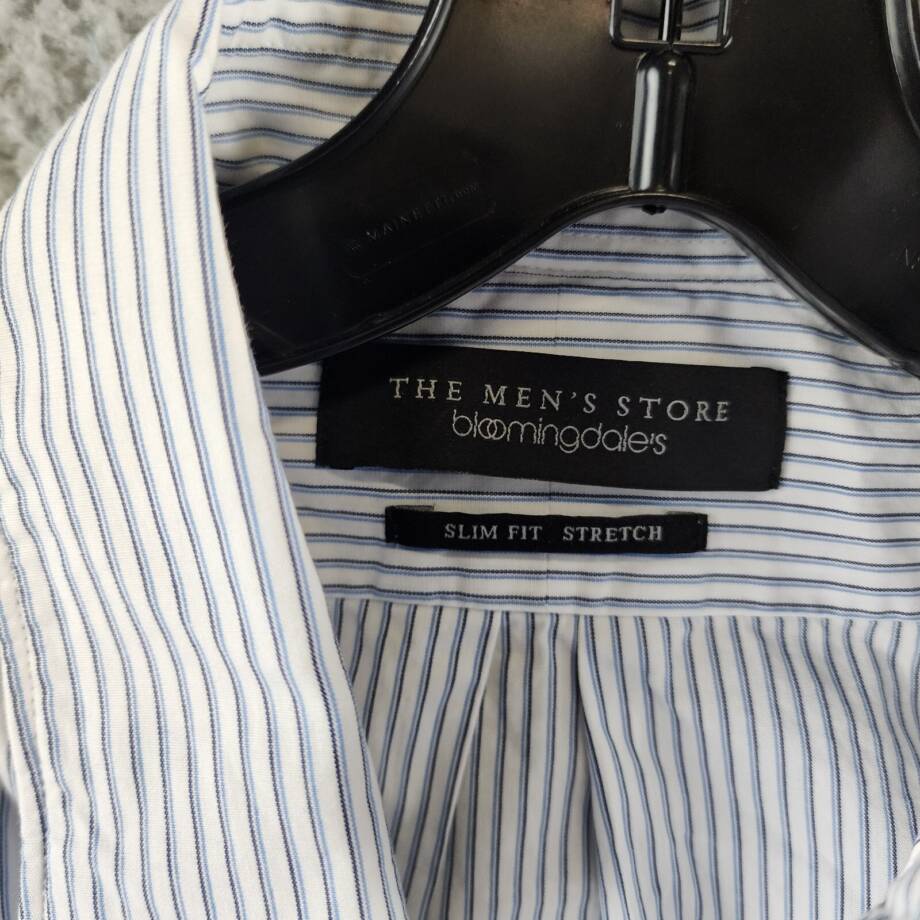The Men's Store at Bloomingdale's Cotton Slim Fit Button Up Shirt Men's S Blue