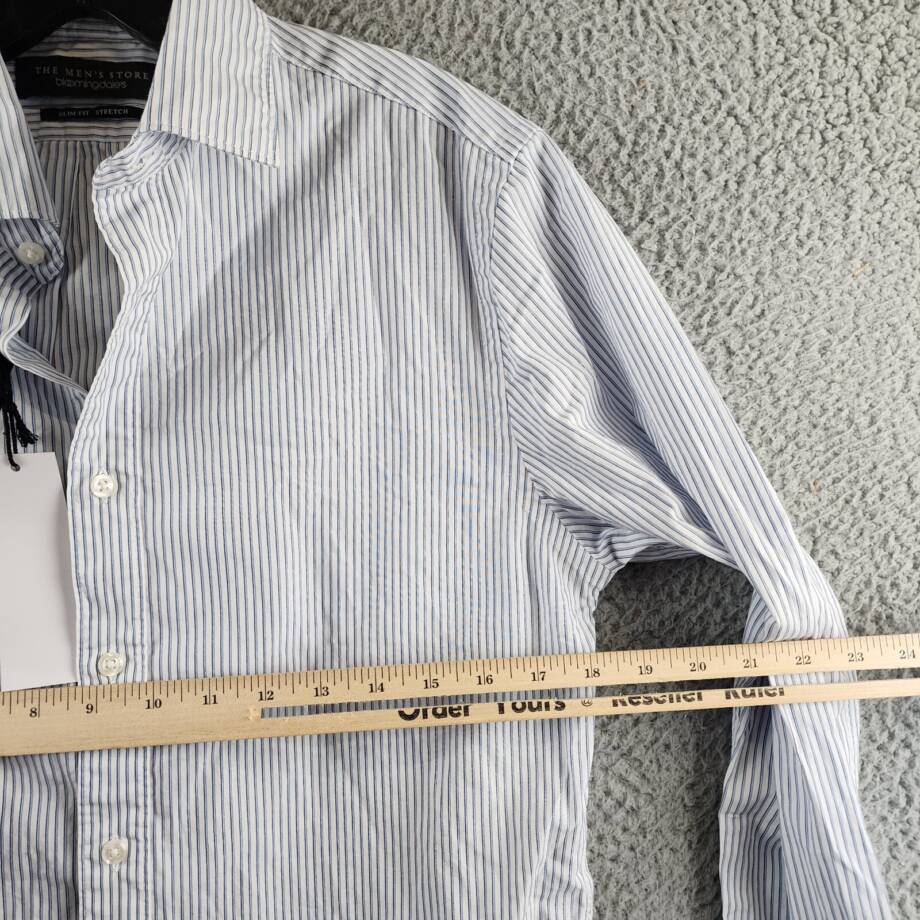 The Men's Store at Bloomingdale's Cotton Slim Fit Button Up Shirt Men's S Blue
