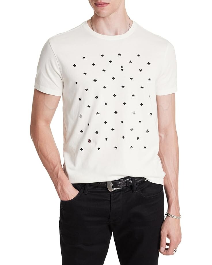 John Varvatos Suits T-Shirts Male L Salt Crew Neck Short Sleeve Pullover Style~