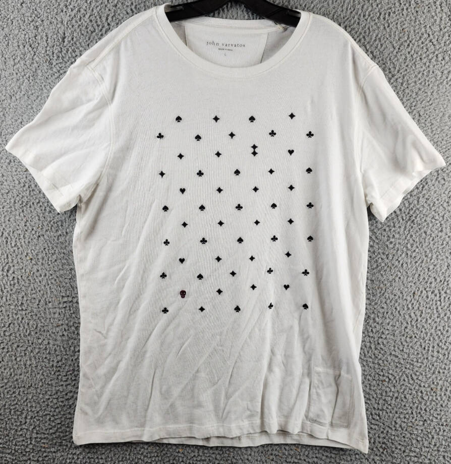John Varvatos Suits T-Shirts Male L Salt Crew Neck Short Sleeve Pullover Style~