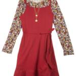 Rare Editions Knit Jumper, Long Sleeve Tee & Necklace Set Girls 14/16 Burgundy