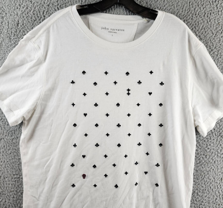 John Varvatos Suits T-Shirts Male L Salt Crew Neck Short Sleeve Pullover Style~