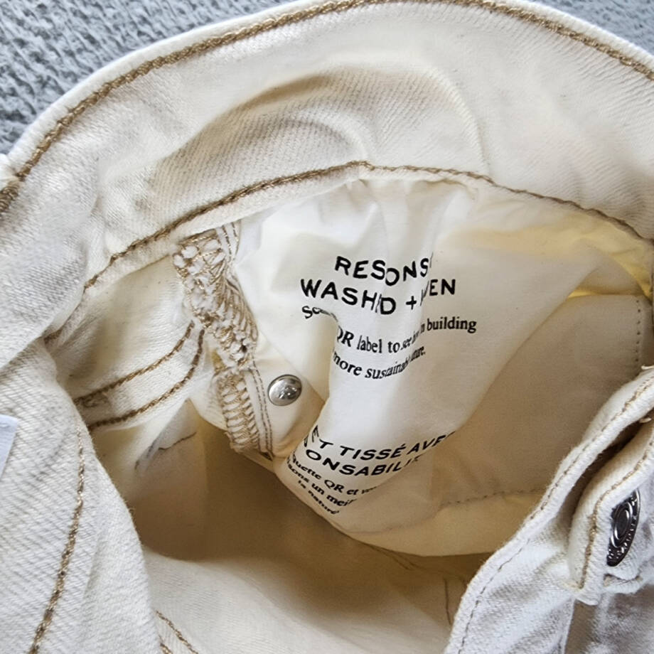 Responsibly Jeans Men's 31 White Belt Loops 5-Pocket Zip Fly Button Closure