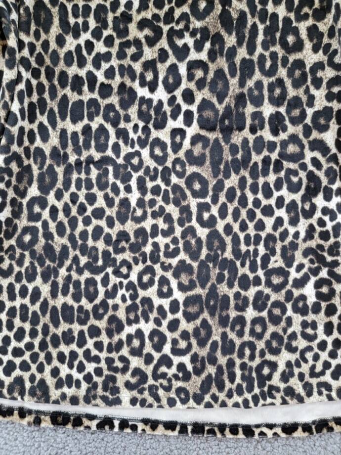 Michael Michael Kors Cheetah Cold-Shoulder Top Women's S Dark Camel Pullover L/S