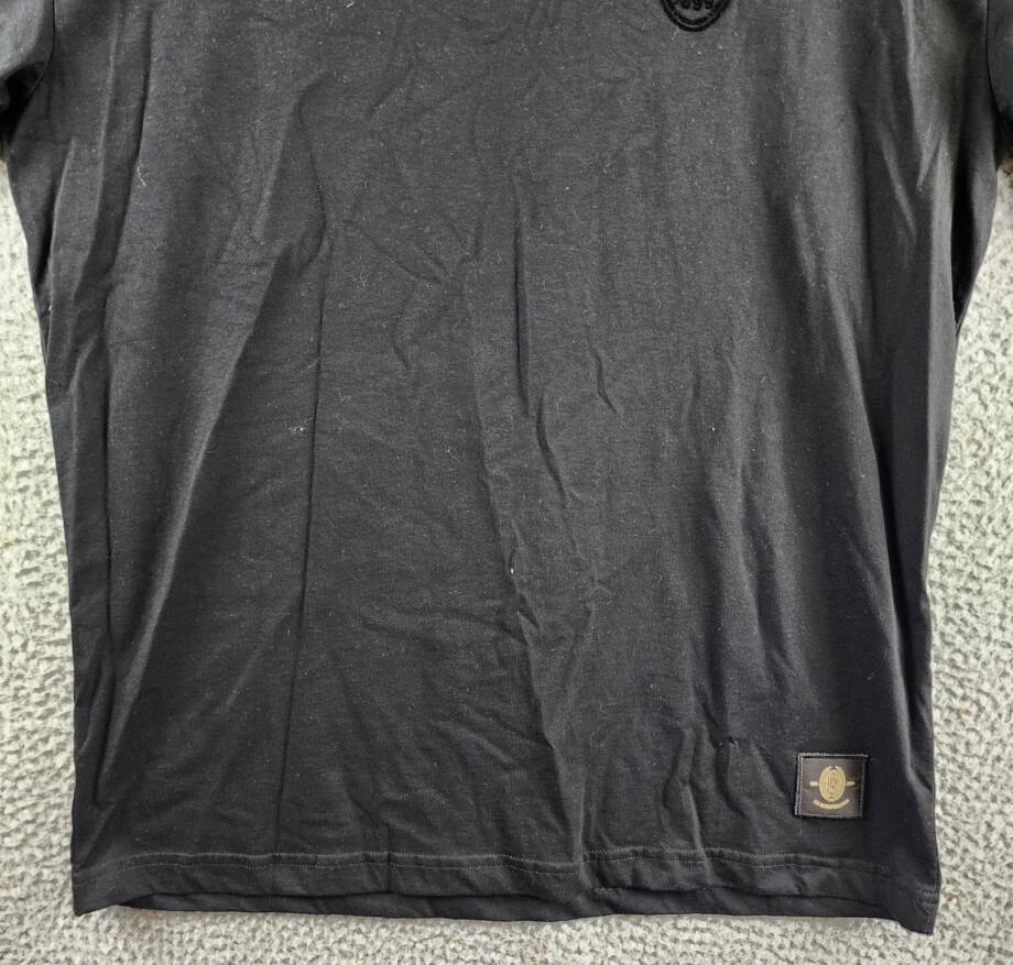 A.C. Milan Logo Front And Back Graphic T-Shirt Men's L Black Crew Neck Pullover~