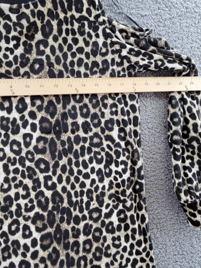 Michael Michael Kors Cheetah Cold-Shoulder Top Women's S Dark Camel Pullover L/S