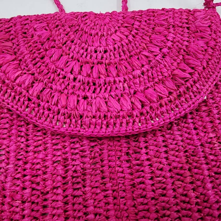 Mar Y Sol Naomi Raffia Crossbody in Pink