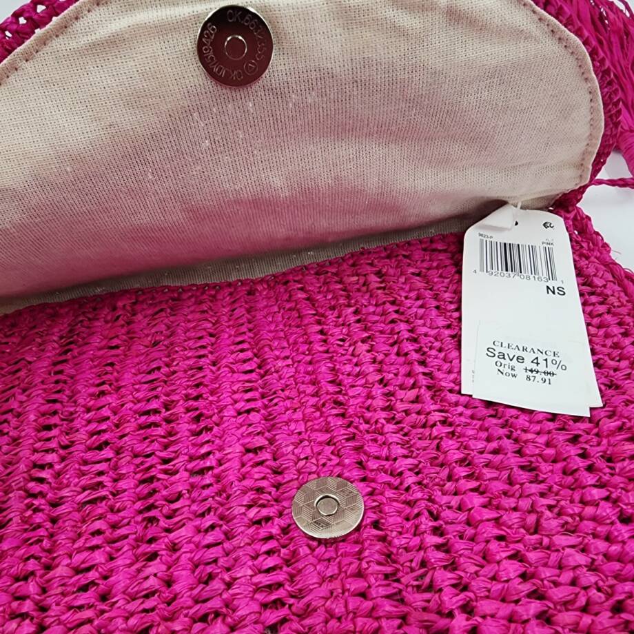 Mar Y Sol Naomi Raffia Crossbody in Pink