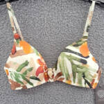 Vince Camuto Knotted Front Bikini Top Women's M Multi Printed Back Hook Closure