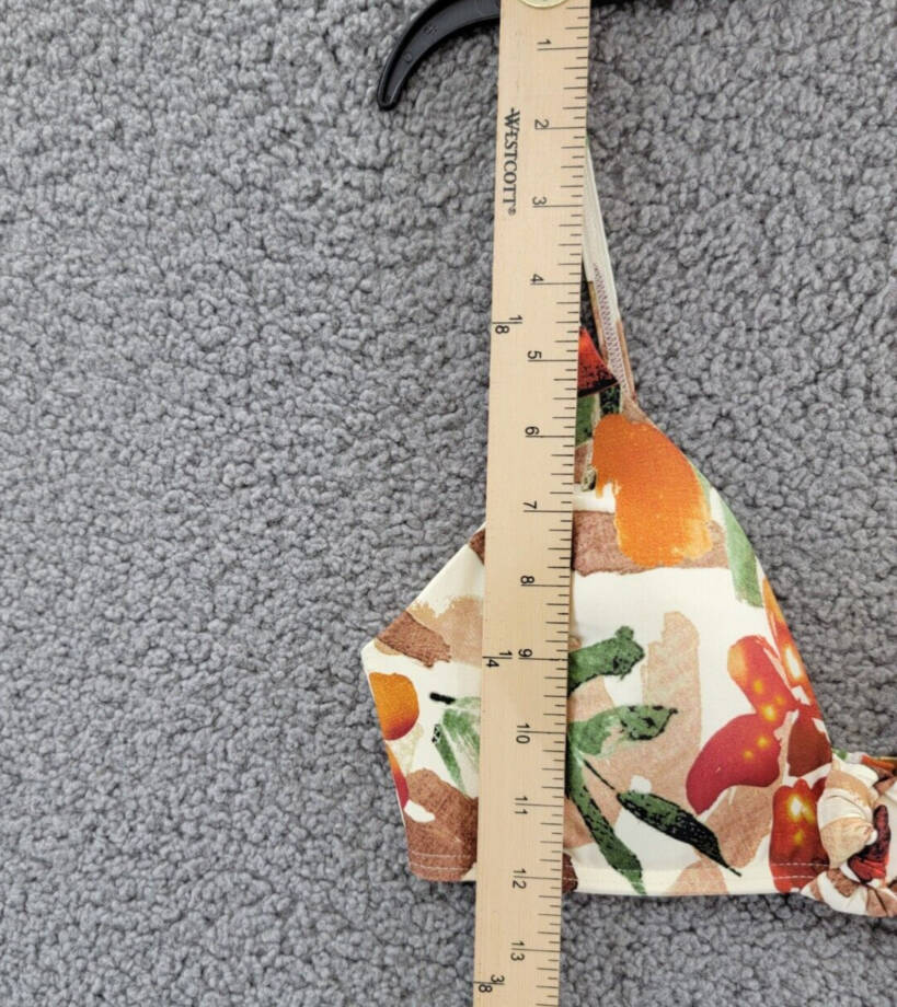 Vince Camuto Knotted Front Bikini Top Women's M Multi Printed Back Hook Closure