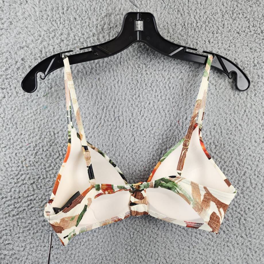 Vince Camuto Knotted Front Bikini Top Women's M Multi Printed Back Hook Closure