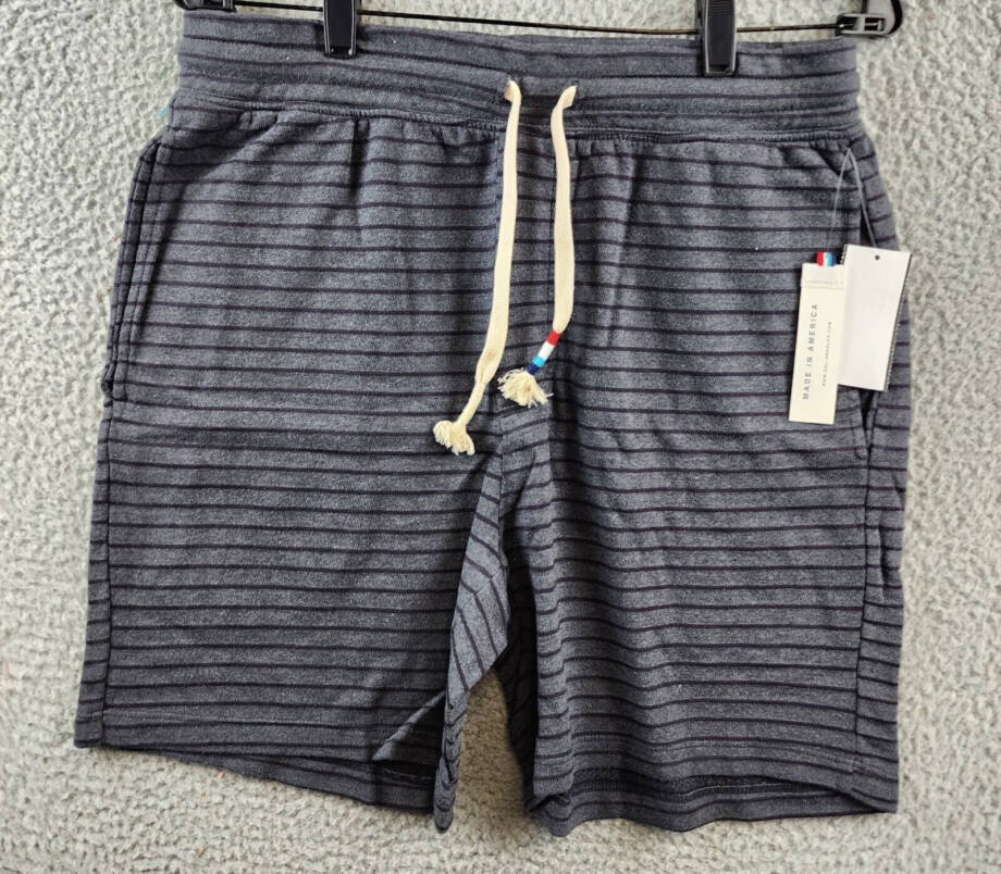 Sol Angeles Tonal Stripe Short Men's M Black/Navy Side Pocket Drawstring Waist~