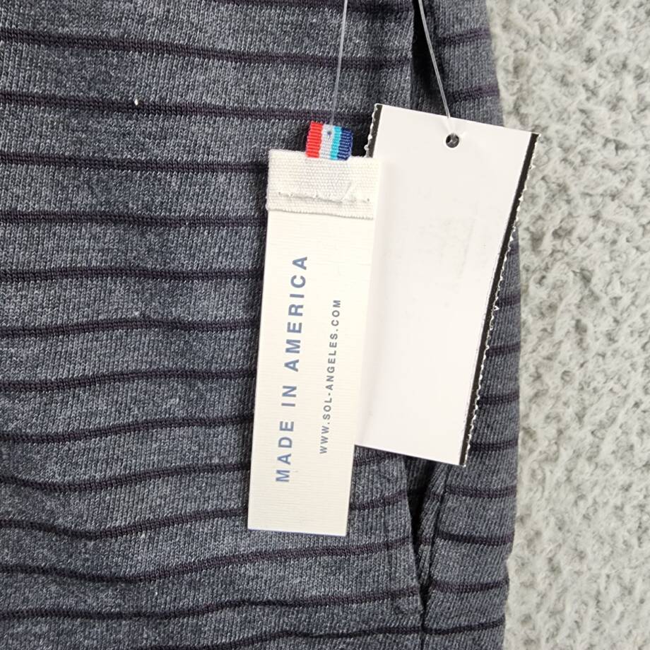 Sol Angeles Tonal Stripe Short Men's M Black/Navy Side Pocket Drawstring Waist~