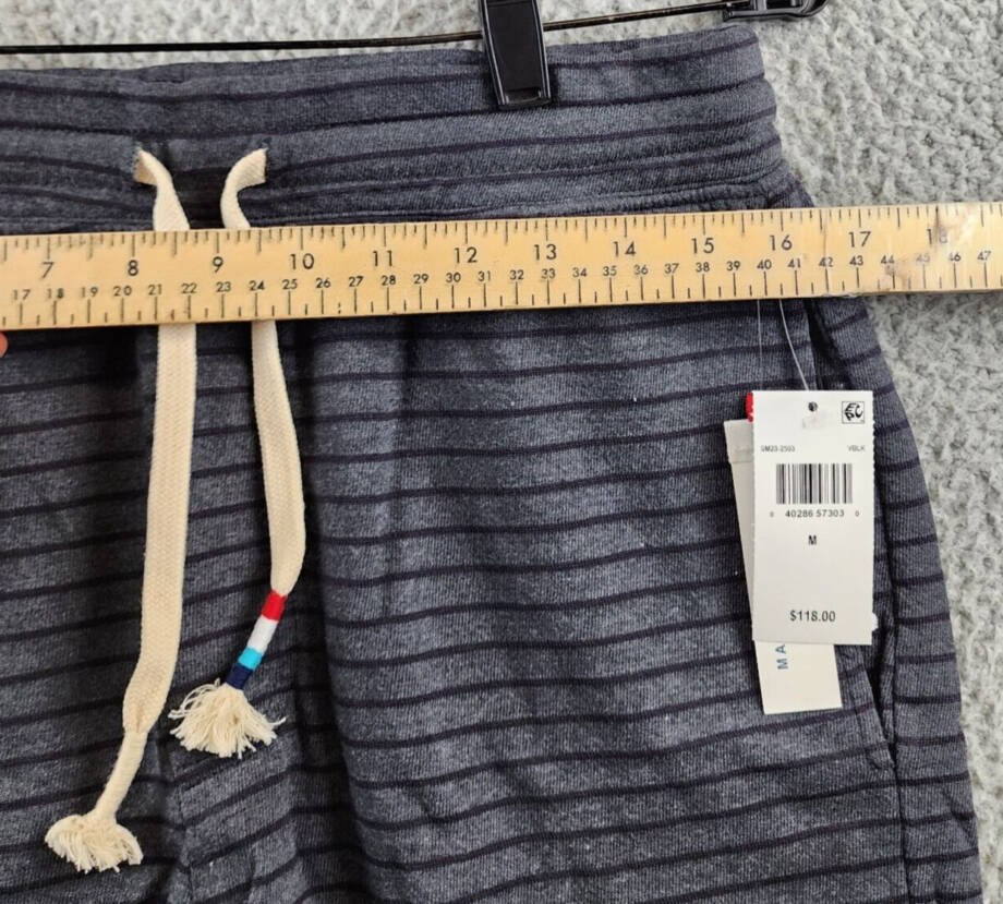 Sol Angeles Tonal Stripe Short Men's M Black/Navy Side Pocket Drawstring Waist~