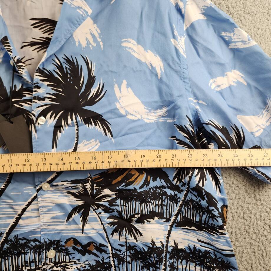 BOSS Lars Tropical Print Button-up Camp Shirt Men's XXL Blue Multi Short Sleeve