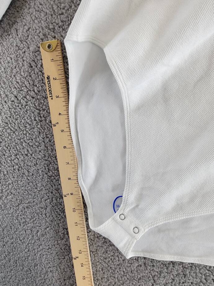 Good American Snap Front Henley Bodysuit Top Women's 5 White Scoop Neck L/S