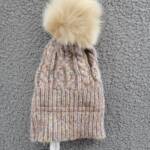 Kyi Kyi Wool Blend Beanie Hat Women's One Size Multicolor Mixed Knit Pom Pom