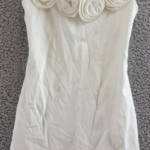 Line & Dot Flor Rosette Mini Dress Women's S Off-White Sleeveless Lined Zipper~