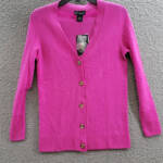 C by Bloomingdale's Cashmere Grandfather Cardigan Women's XS Cherry Blossom L/S