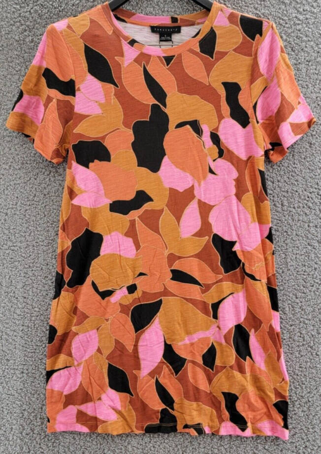 Sanctuary Printed T-Shirt Dress Women's S Solar Power Round Neck Pullover S/S