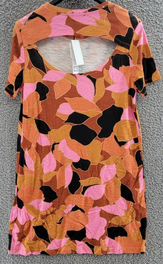 Sanctuary Printed T-Shirt Dress Women's S Solar Power Round Neck Pullover S/S