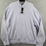 The Men's Store at Bloomingdales Half Zip Sweater Men's XXL Cloud Blue Mock Neck